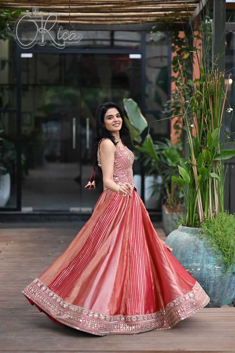 The Rose-Gold Radiance Lehenga