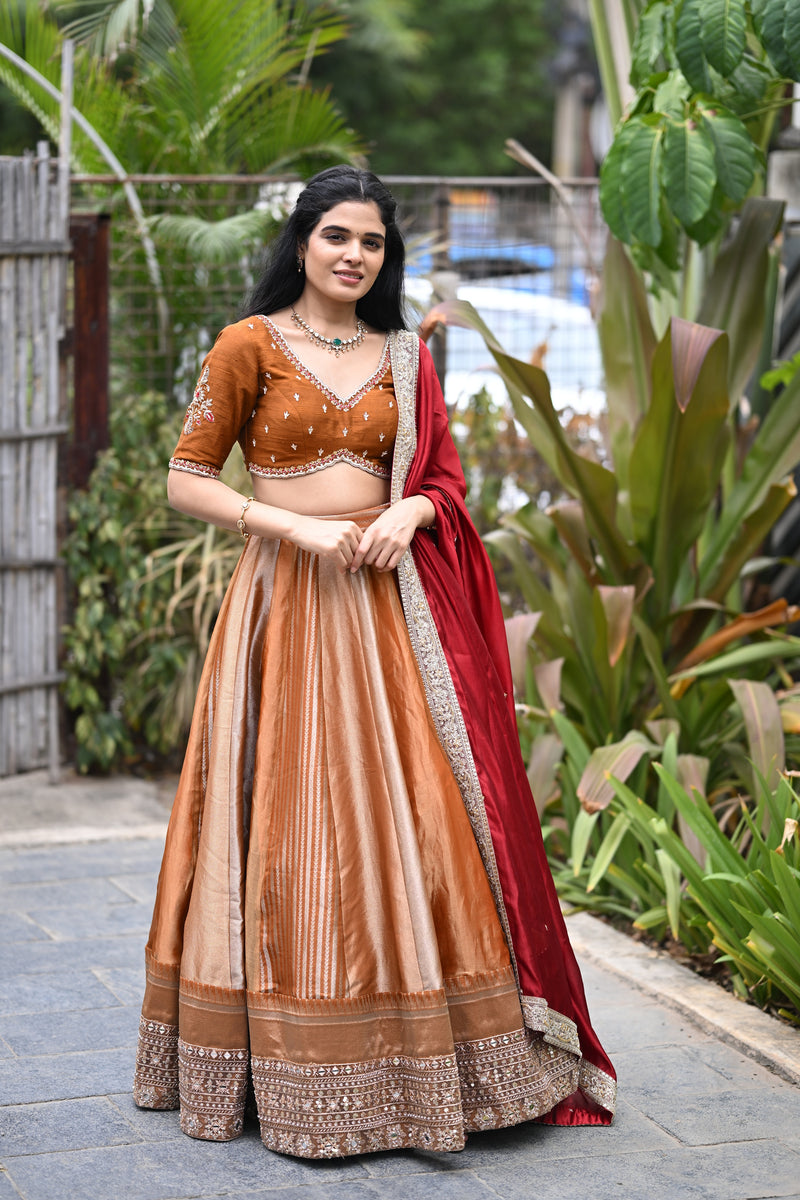 The Cinnamon & Crimson Lehenga