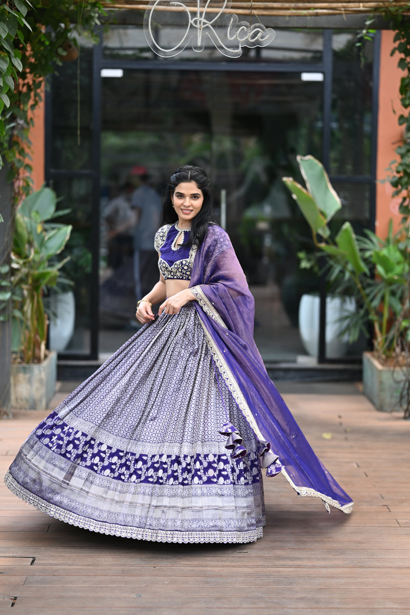 The Indigo Twilight Lehenga
